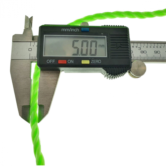 Sfoara din material termoplastic matasos, funie nylon rezistent, grosime 5mm, lungime 50 m , verde [5]