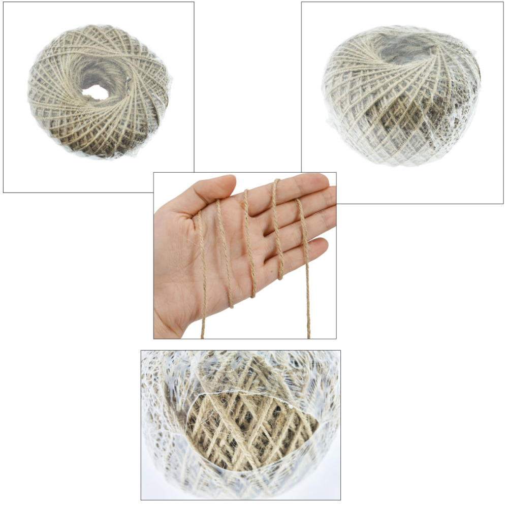 Sfoara iuta naturala, ghem 400g, pentru artizanat si legat plante, utilizare decorativa si bucatarie, grosime 2mm [5]