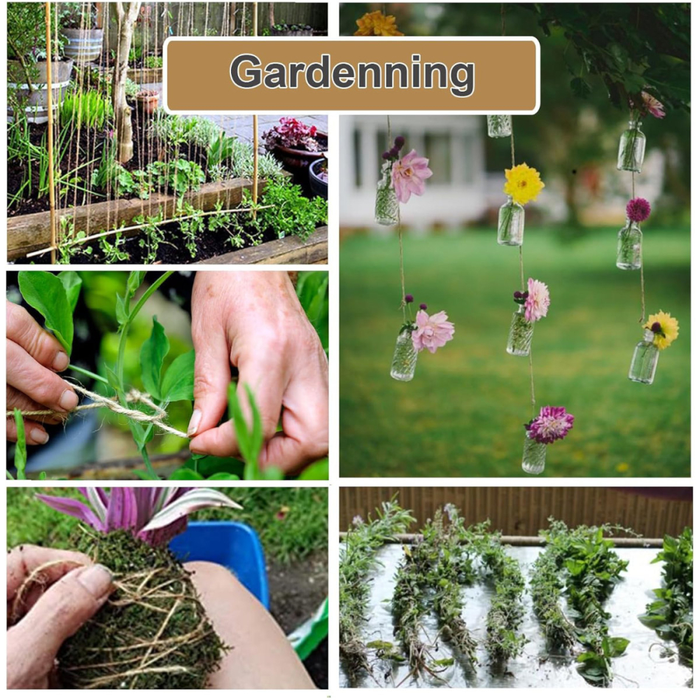 Sfoara iuta naturala, ghem 400g, pentru artizanat si legat plante, utilizare decorativa si bucatarie, grosime 2mm [3]