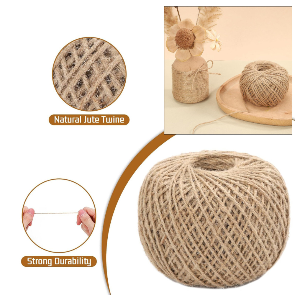 Sfoara Iuta Nepolierata, Ghem 100g, pentru Legat si Fixat, Gradina si Ambalare Rustica, Naturala [3]