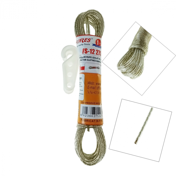 Sfoara rufe cu lungime de 10 m, din otel izolat, grosime 3mm, cu 2 cleme, transpareta [4]