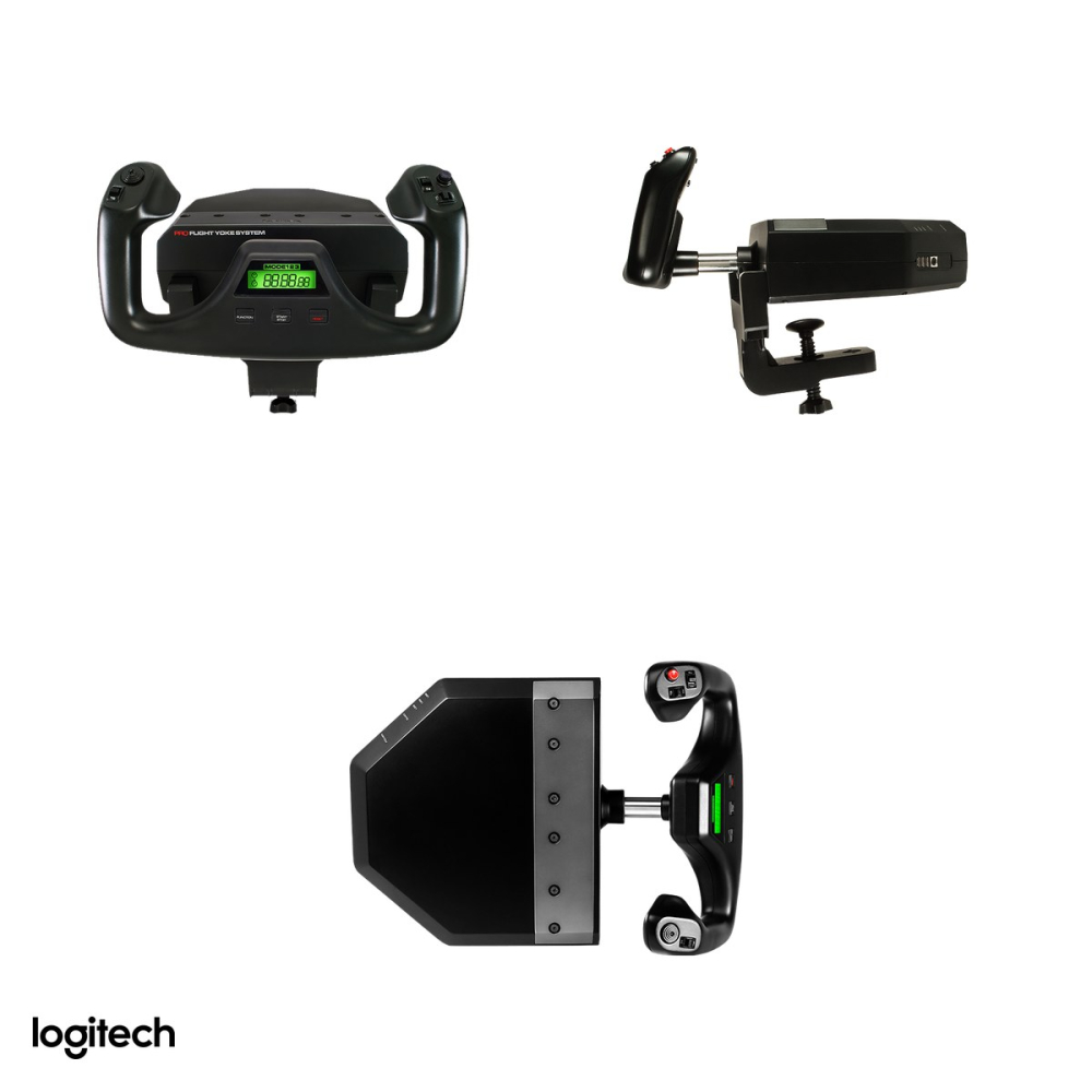 Sistem mansa Logitech G Flight Yoke System cu cvadrant de acceleratie, pentru simulatoare de zbor, USB, 5 axe, 25 de butoane programabile, negru, 945-000004 [4]