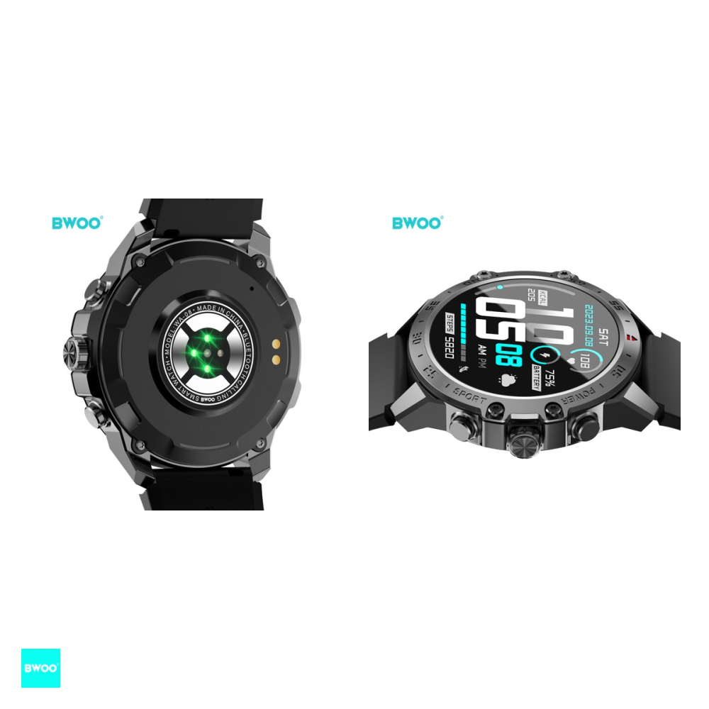 Smartwatch BWOO WA-08, AMOLED 1.43", negru, IP67, incarcare 2 h, ecran 1,43 ", Amoled 1,43" 466x466 pix, bluetooth v.5.3 [5]