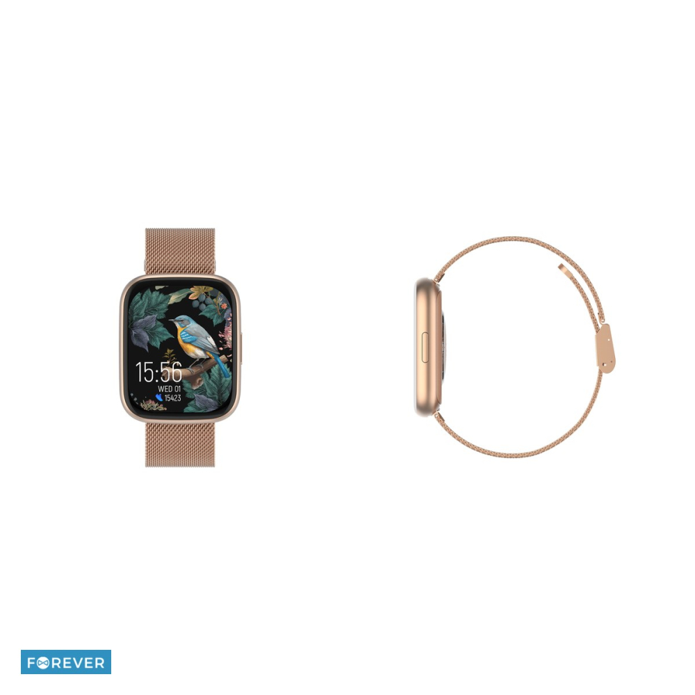 Smartwatch Forever ForeVigo 4 SW-330, roz auriu, IP68, incarcare 3 h, ecran 1,95 ", Amoled 1,95" 410x502 pix, 220 mAh, bluetooth v.5.4, curea 214 mm [5]