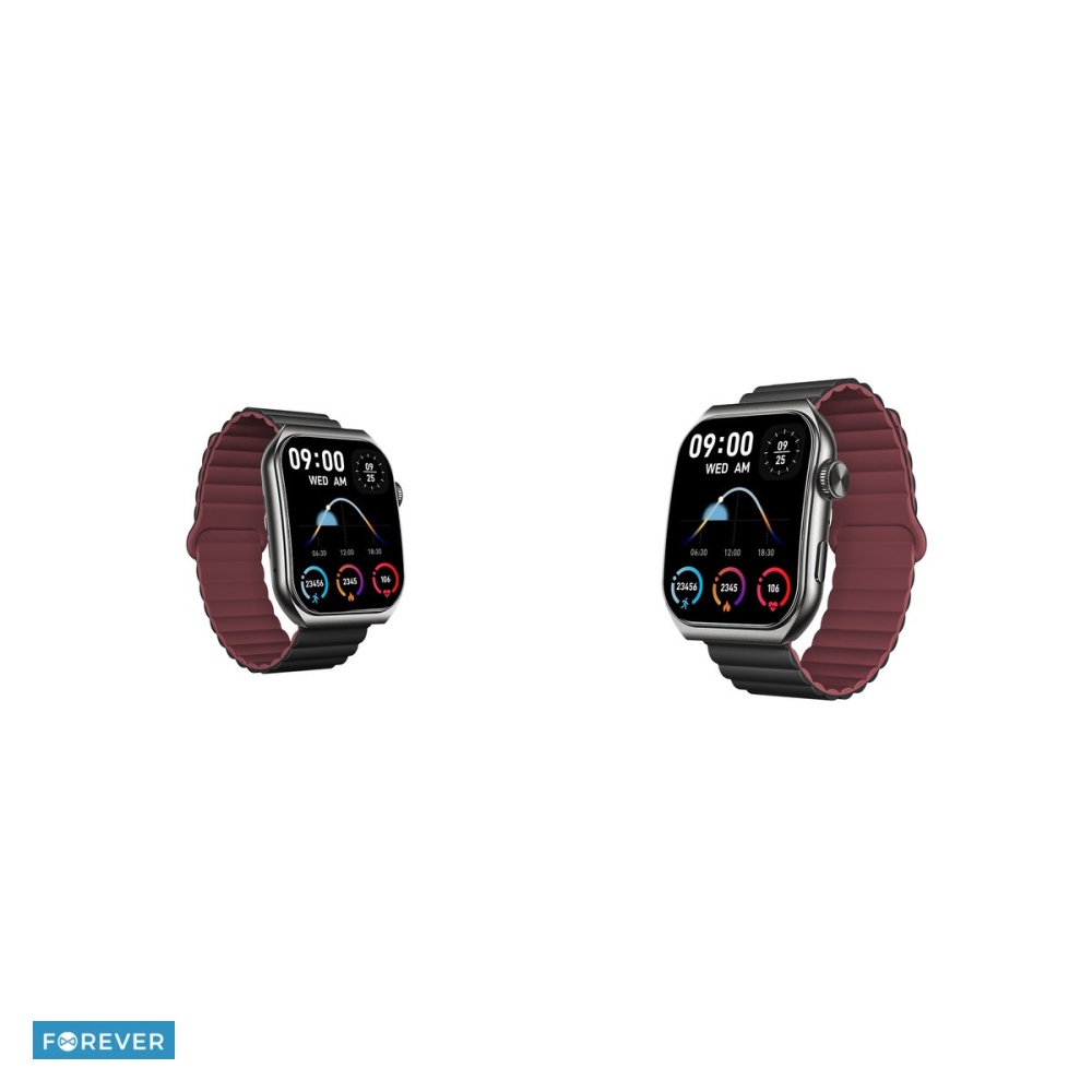 Smartwatch Forever Tiron SWM-300, negru, IP67, incarcare 3 h, ecran 1,96 ", Amoled 1,96" 410x502 pix, 250 mAh, curea 250 mm [5]