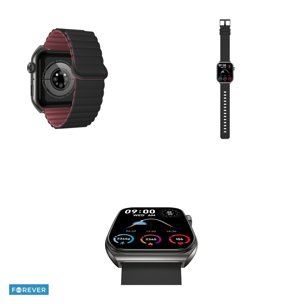 Smartwatch Forever Tiron SWM-300, negru, IP67, incarcare 3 h, ecran 1,96 ", Amoled 1,96" 410x502 pix, 250 mAh, curea 250 mm [4]