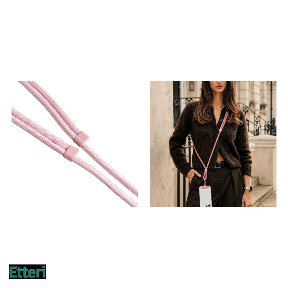 Snur de gat pentru telefon light pink 150 cm, Roz deschis [5]