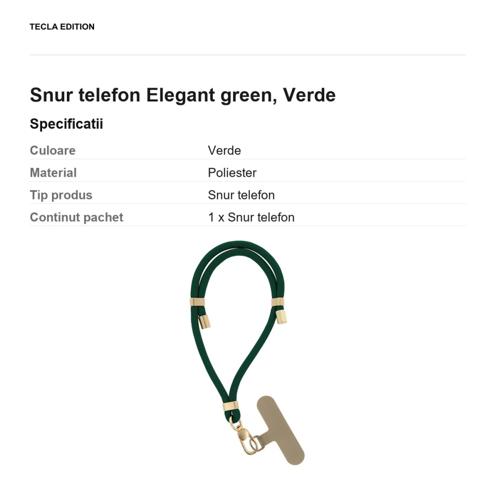 Snur telefon Elegant green 50 cm, Verde [3]