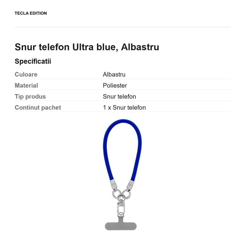 Snur telefon Ultra blue 30 cm, Albastru [3]