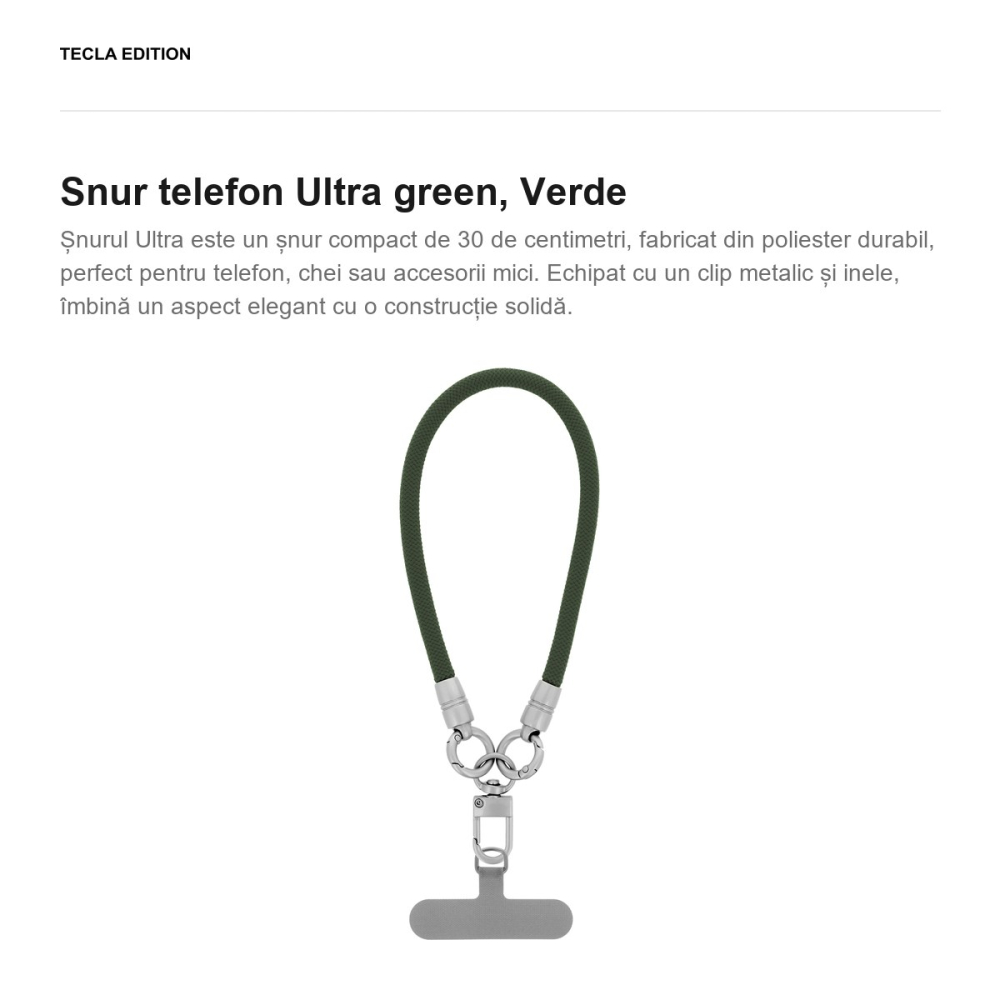 Snur telefon Ultra green 30 cm, Verde [2]