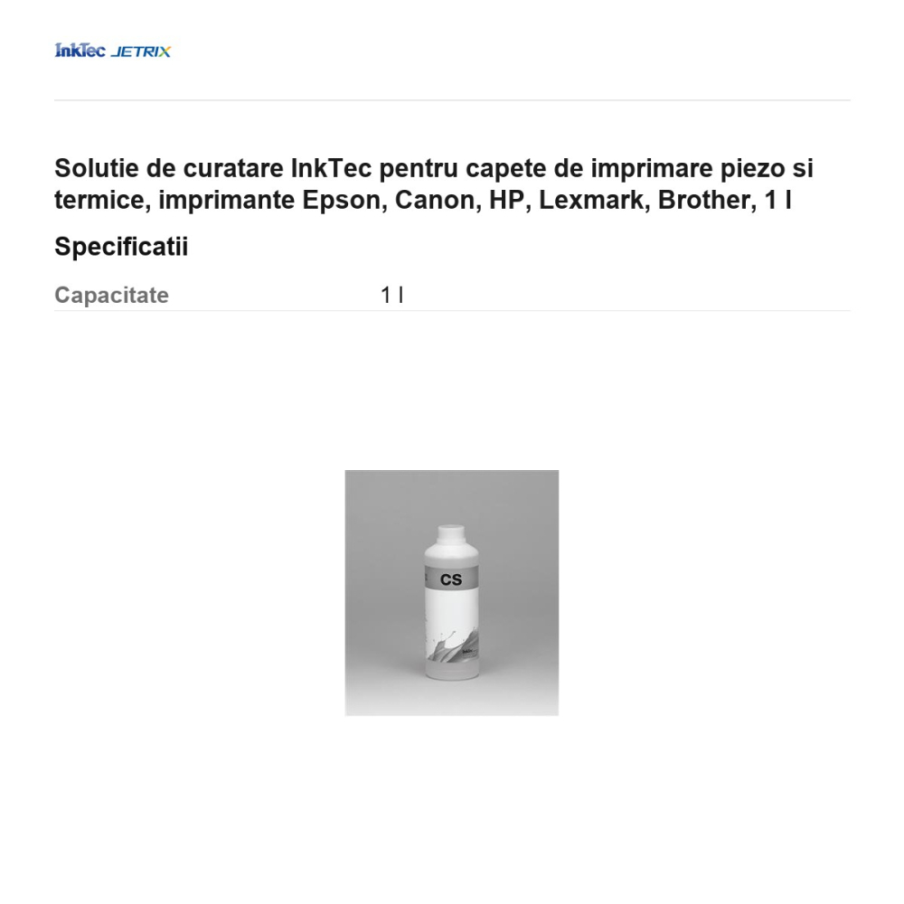 Solutie de curatare InkTec pentru capete de imprimare piezo si termice, imprimante Epson, Canon, HP, Lexmark, Brother, 1 l [3]