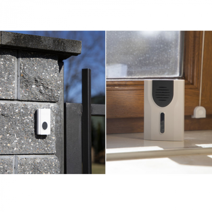Sonerie fara fir-wireless, Blow DP-11 05461, 100m raza actiune, 30 tonuri, 1 x LED, 3 x AA, 1 x CR2032, alba [8]