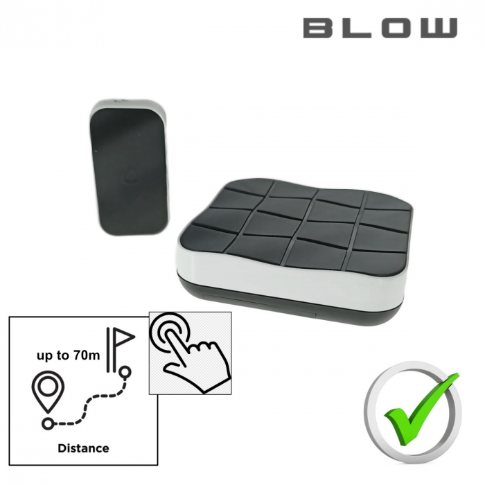 Sonerie fara fir-wireless, Blow DR-11 07894, 70m raza actiune, 10 tonuri, 2 x LED, 433MHz, 3 x AA, 1 x CR2032, neagra [3]