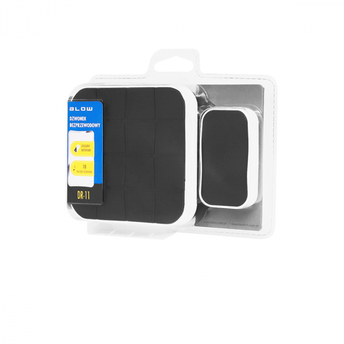 Sonerie fara fir-wireless, Blow DR-11 07894, 70m raza actiune, 10 tonuri, 2 x LED, 433MHz, 3 x AA, 1 x CR2032, neagra [6]