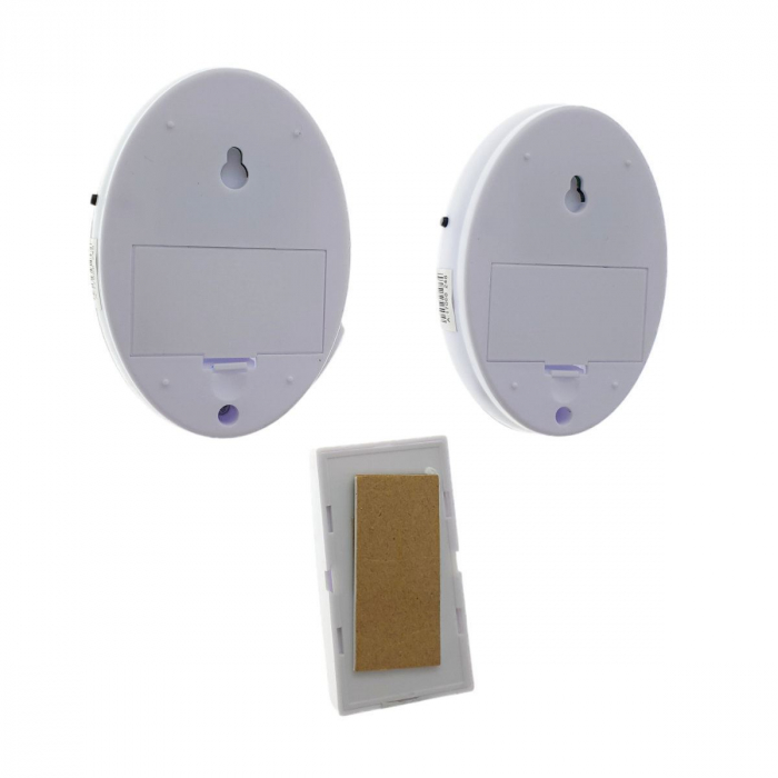 Sonerie Luckarm 7620,fara fir cu un buton si 2 sonerii cu led,30 melodii,alba cu albastru [3]
