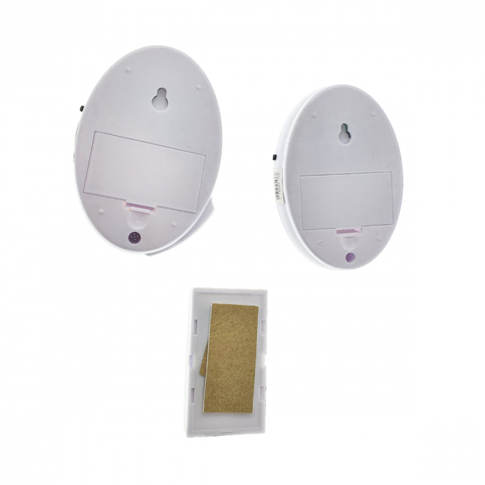 Sonerie Luckarm 7620, fara fir, cu un buton si 2 sonerii, cu led, 30 melodii, alba cu portocaliu [3]