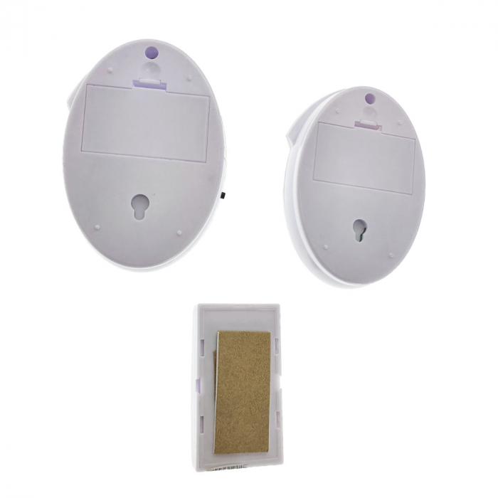 Sonerie Luckarm 7620 fara fir, cu un buton si 2 sonerii cu led, 30 melodii, albastru cu portocaliu [3]