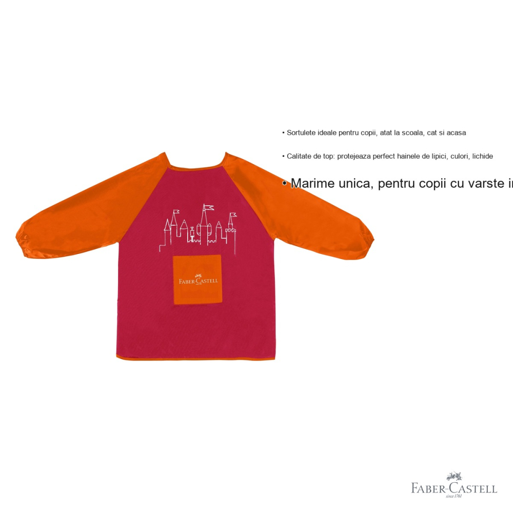 Sortulet pentru pictura Faber-Castell Blackberry, maneci lungi cu elastic, pentru copii 6-10 ani [3]