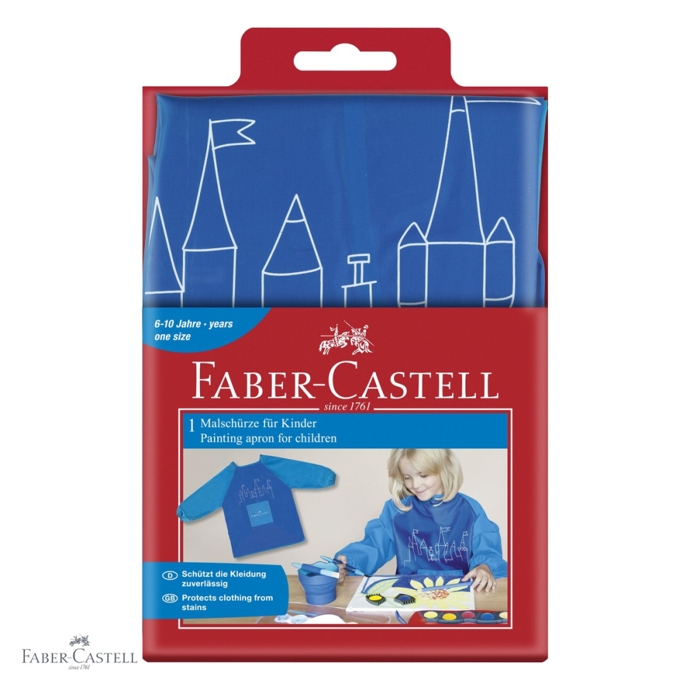 Sortulet pentru pictura Faber-Castell, maneci lungi cu elastic, pentru copii 6-10 ani, albastru [4]
