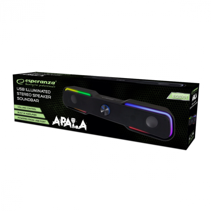 Boxa soundbar MEGS101 6W cu LED, USB, jack 3.5 utilizare PC/Laptop [3]