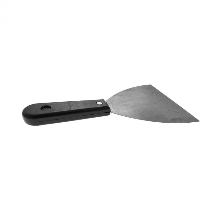 Spaclu metal 125mm,cu maner plastic,negru [3]