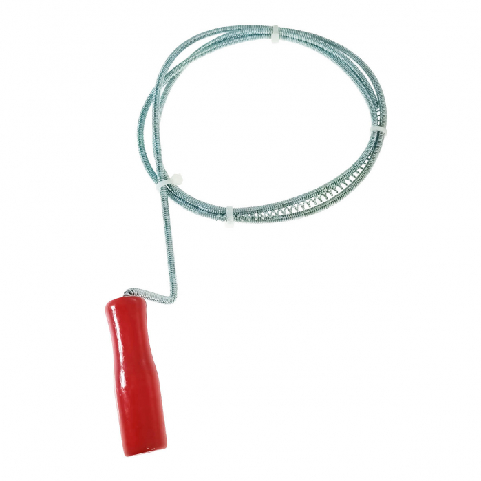 Spirala metalica cu maner pentru desfundat tevi, tip sarpe, Top Tools 34D301, 1.5M x 5mm, argintiu cu rosu [1]