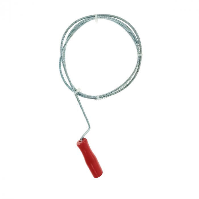 Spirala metalica cu maner pentru desfundat tevi, tip sarpe, Top Tools 34D301, 1.5M x 5mm, argintiu cu rosu [2]