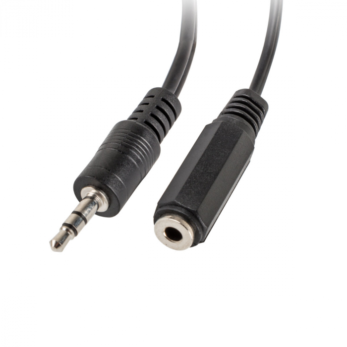 Splitter adaptor audio stereo jack 3.5 mm 3 pini tata la 2 x jack 3.5 mm 3 pini mama, Lanberg 40993, cu cablu 10 cm, negru [2]
