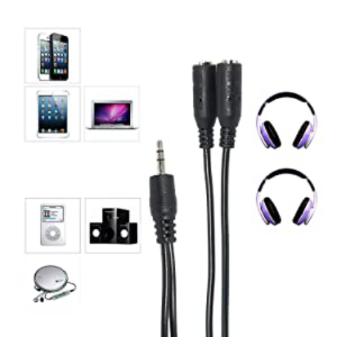 Splitter adaptor audio stereo jack 3.5 mm 3 pini tata la 2 x jack 3.5 mm 3 pini mama, Lanberg 40993, cu cablu 10 cm, negru [3]