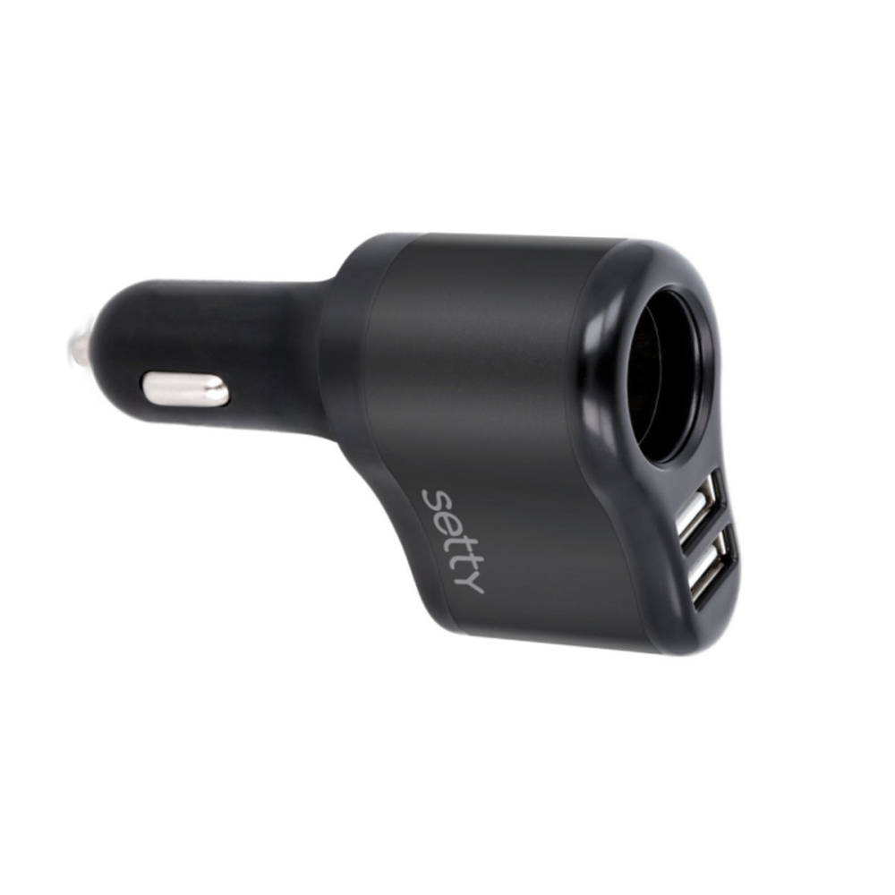 Splitter Priza Auto Setty RGS-01 cu 2 Porturi USB 2A si Priza Bricheta, pentru Incarcare Multipla in Masina [2]