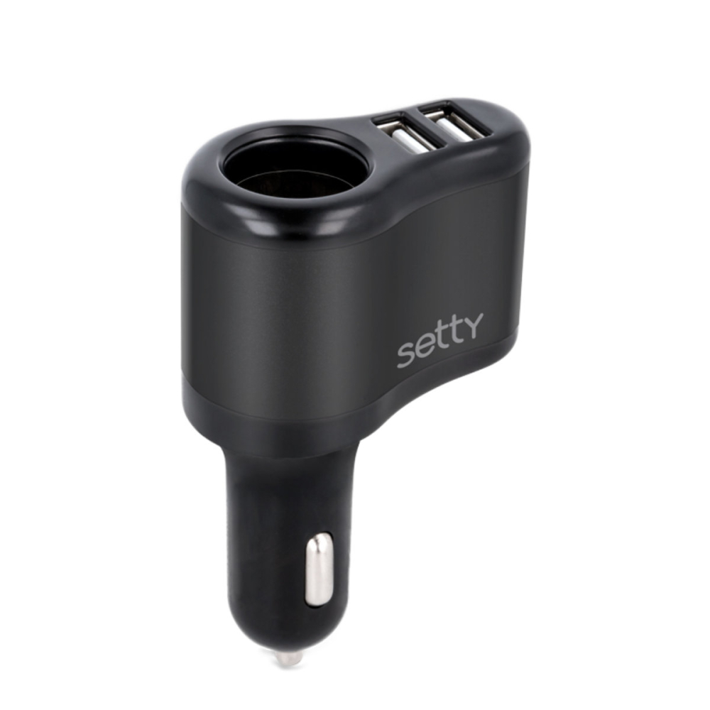 Splitter Priza Auto Setty RGS-01 cu 2 Porturi USB 2A si Priza Bricheta, pentru Incarcare Multipla in Masina [1]