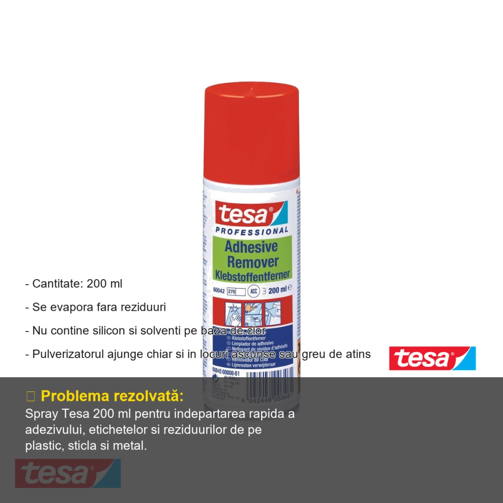 Spray indepartare adeziv Tesa, 200 ml, fara silicon, pentru plastic, sticla si metal [2]