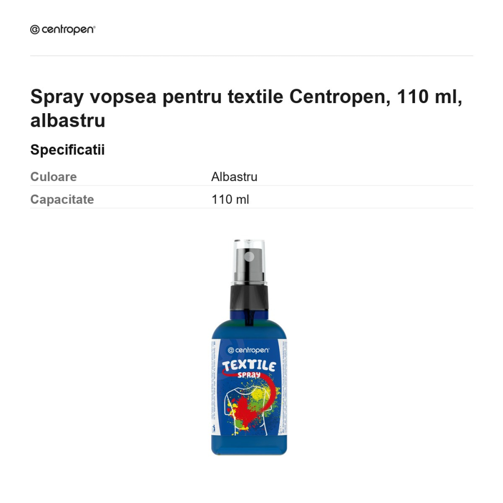 Spray vopsea pentru textile Centropen, 110 ml, albastru [3]
