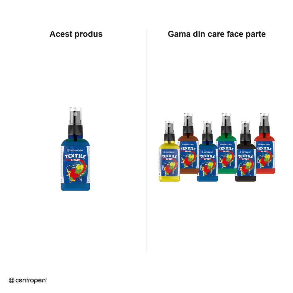 Spray vopsea pentru textile Centropen, 110 ml, albastru [5]