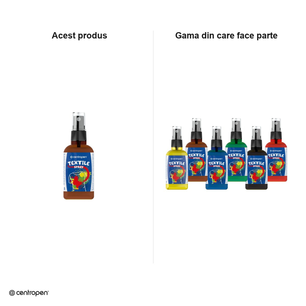 Spray vopsea pentru textile Centropen, 110 ml, maro [5]