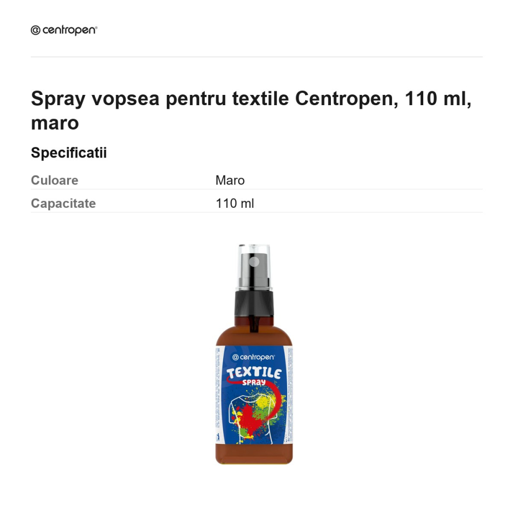 Spray vopsea pentru textile Centropen, 110 ml, maro [3]