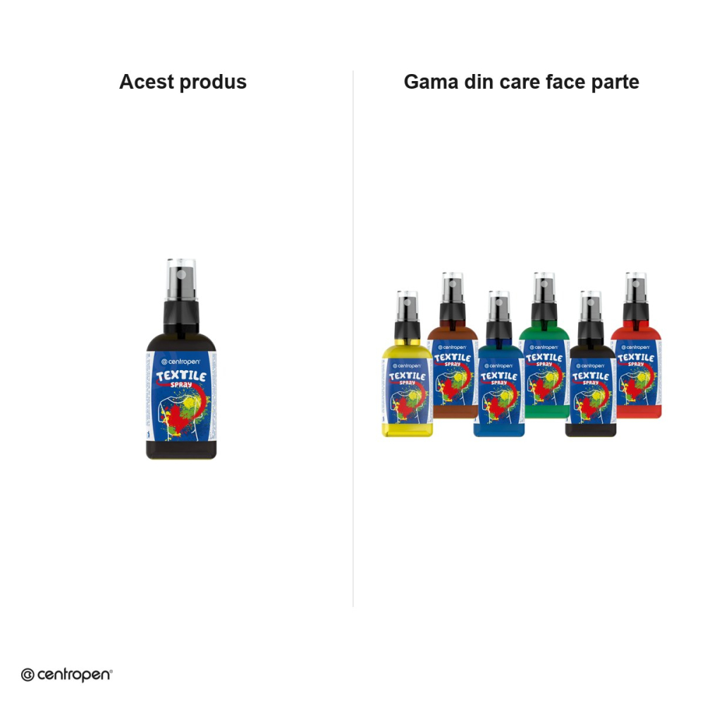 Spray vopsea pentru textile Centropen, 110 ml, negru [5]