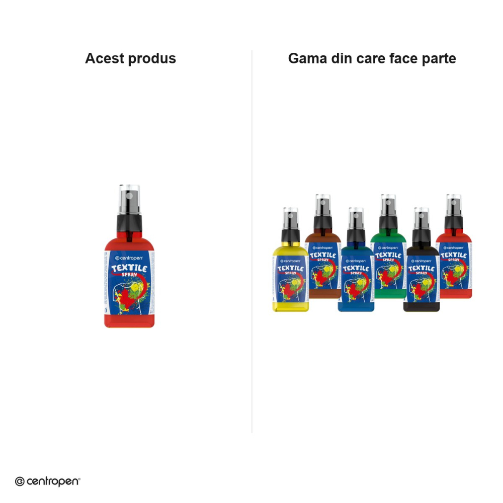 Spray vopsea pentru textile Centropen, 110 ml, rosu [5]