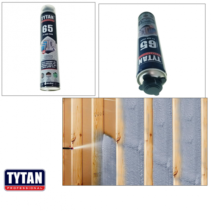 Spuma poliuretanica expandabila TYTAN 65 Professional 20468, 840ml, pentru pistol, izolatie fonica si termica [5]