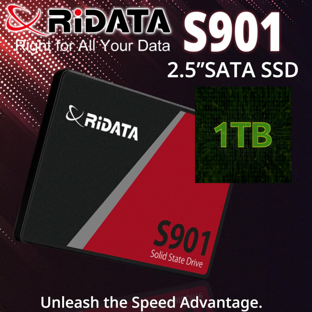 SSD 2.5 SATA 1TB RIDATA S901, Viteza 550 MB/s, pentru Gaming, Laptop, Backup Masiv, cu Tehnologie LDPC ECC si Consum Ultra-Redus [6]