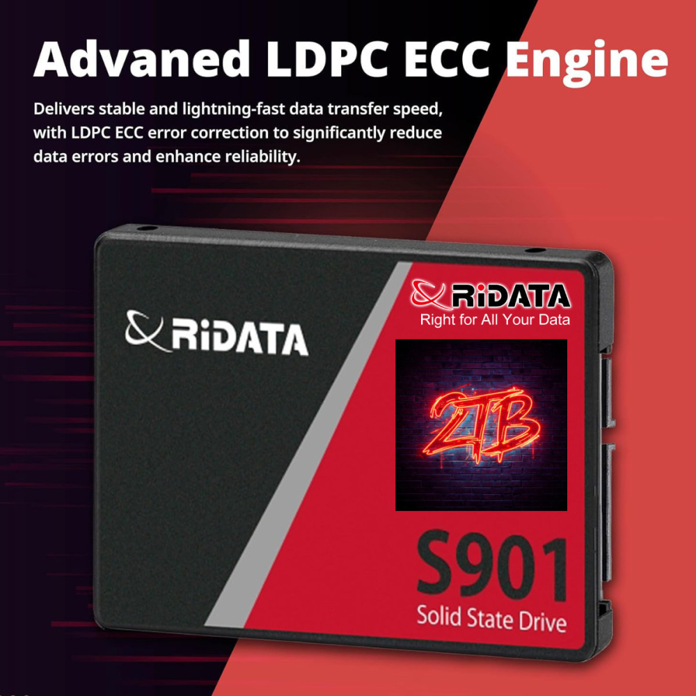 SSD 2.5 SATA 2TB RIDATA S901, Viteza 550 MB/s, pentru Arhiva Masiva, Gaming Extrem, Workstation Profesional, cu Tehnologie LDPC ECC si Fiabilitate Superioara [3]