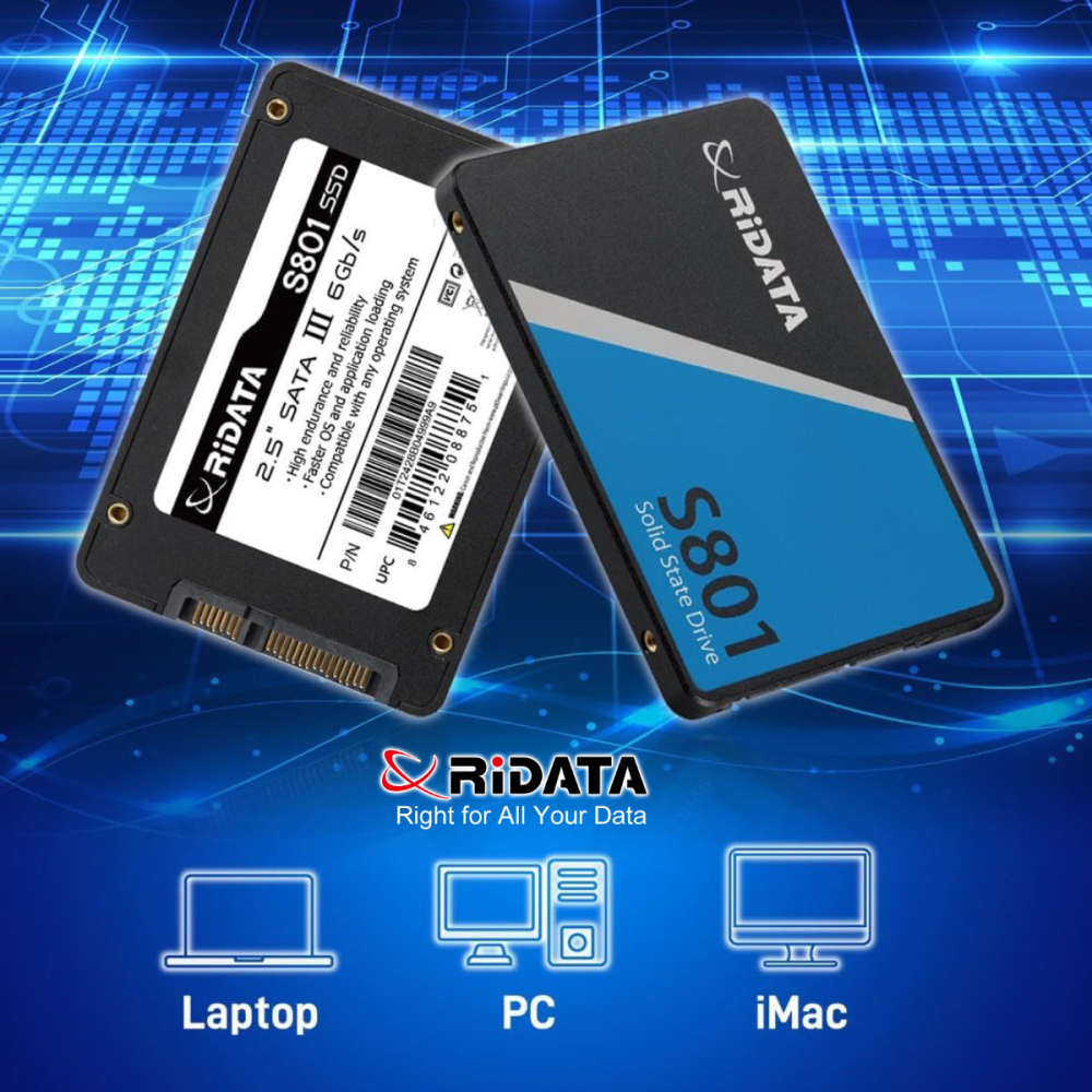 SSD Intern 2.5 Inch RiDATA S801 1 TB SATA III, Viteza 520 MB/s, pentru Upgrade Laptop PC Consola PS4, Design Ultra-Subtire 7mm [5]