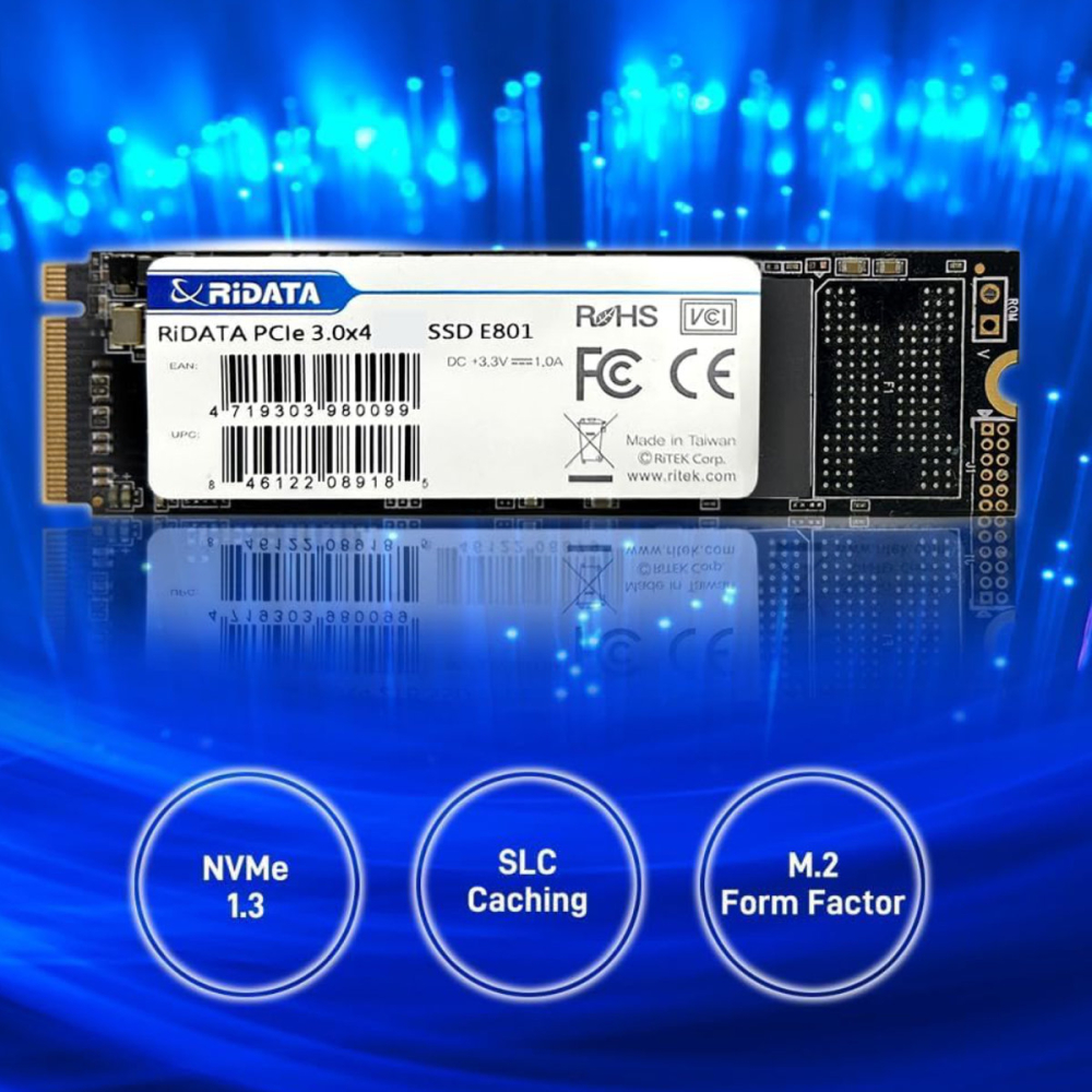 SSD PCIe M.2 NVMe RIDATA E801, 256 GB, Viteza Citire 2100 MB/s, Upgrade Laptop & PC, Tehnologie LDPC [2]