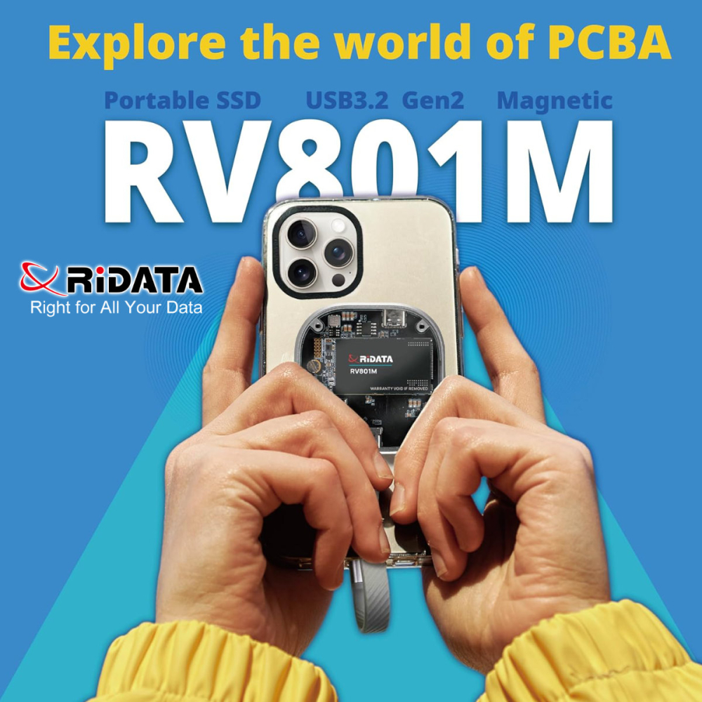 SSD Portabil Extern RiDATA RV801M 512 GB, Viteza Mare 1050 MB/s, Compatibil MagSafe si iPhone pentru Filmari ProRes, Carcasa Metalica cu Capac Transparent [4]