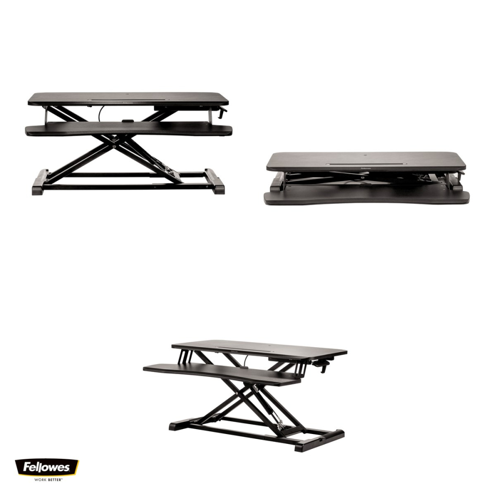 Statie de lucru sit-stand Fellowes Corsivo, pentru 2 monitoare sau monitor si laptop, 11.43x80.01x61.28 cm [4]