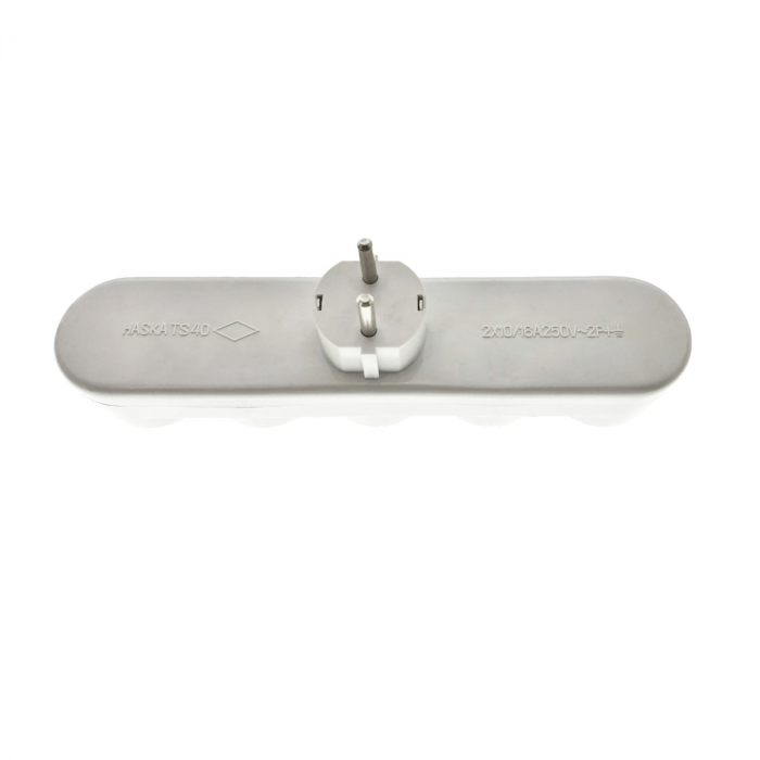 Stecher cu 5 prize tip schuko cu impamantare, 16A 250V, alb [3]