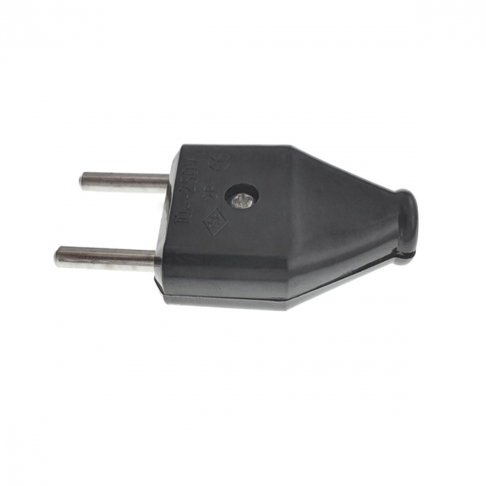 Stecher plat, priza EU, IP20, 10A, 220 - 240V, 50Hz, dimensiuni 65 x 34 x 14mm, negru [3]