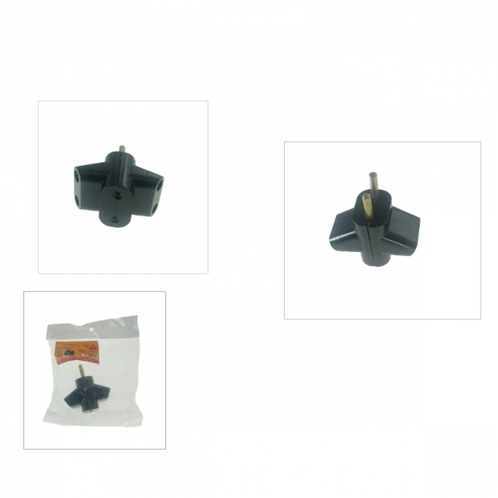 Stecher triplu, 16A, 250V, negru [4]