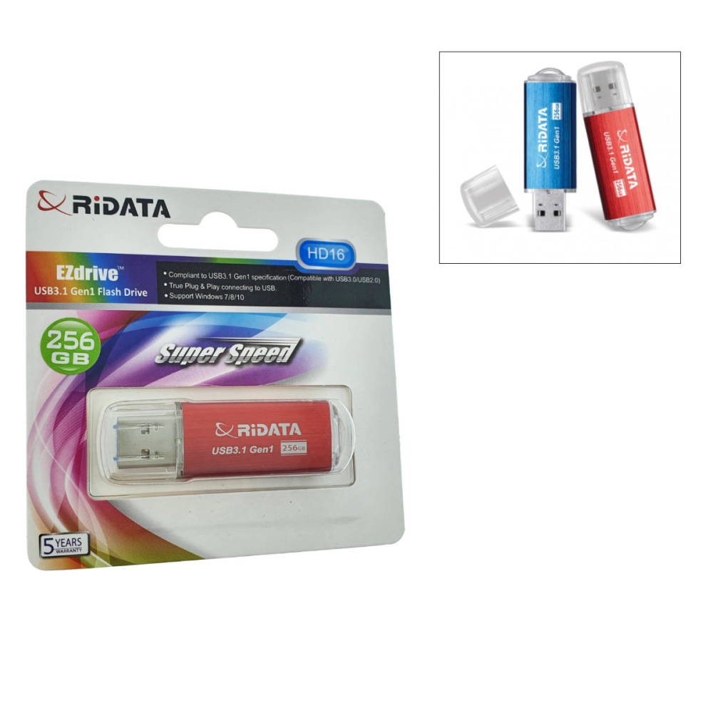 Stick USB 3.1 RiDATA 256GB Transfer Rapid Carcasa Metalica pentru Stocare Documente, Backup, cu Functie Securitate Partitie Privata, Rosu [2]