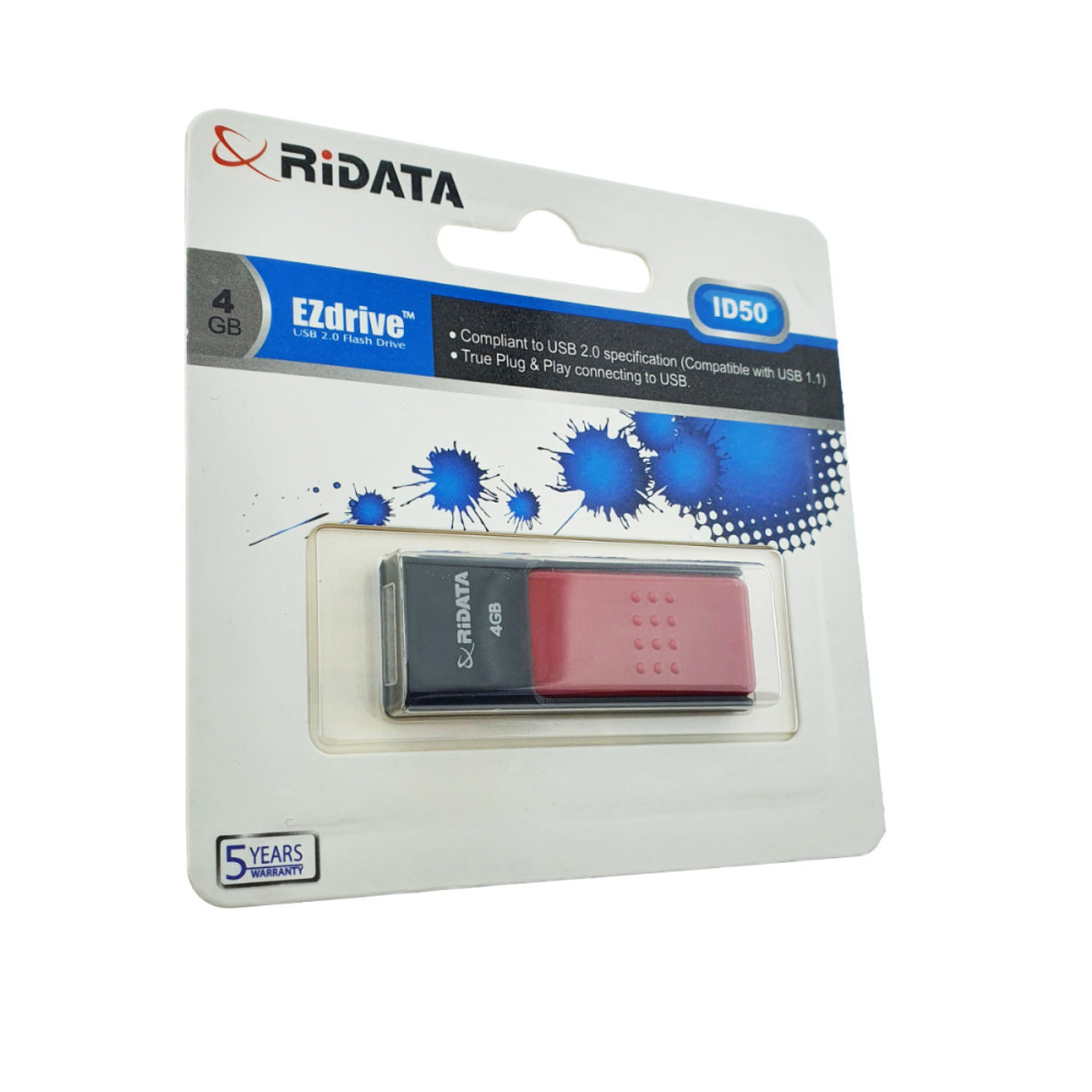 Stick USB Flash Drive RiDATA 4GB, USB 2.0, Cu Conector Retractabil, Design Compact si Robust, Rosu-Negru [4]